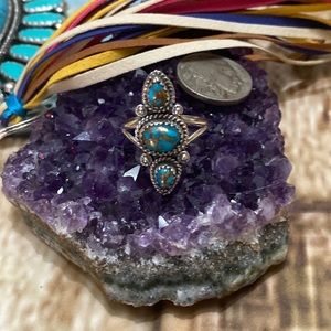 Native American Arizona copper blue turquoise ring